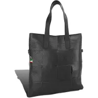 DrachenLeder Florence Tote Bag Echt-Leder Tasche Damen Shopper schwarz 37x38x6 inklusive Feenanhänger D2OTF116S