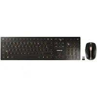 Cherry DW 9100 SLIM, Kabellos, RF Wireless + Bluetooth, AZERTY, Schwarz, Maus enthalten