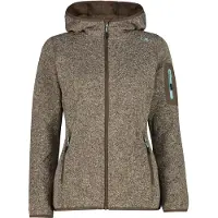 CMP Dicke gestreifte Kapuzenfleecejacke Damen Knit-Tech