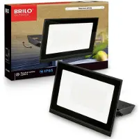 Briloner LED Strahler außen IP65 Staub- und Strahlwasserschutz 17,5x18,5 cm Rechteckig 50W 4500lm 4000K Neutralweiß Schwarz - Fluter Garten Garage Auffahrt