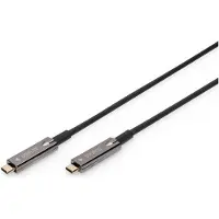 Digitus USB-C - USB-C AOC AV-Kabel, UHD 4K / 60 Hz, 10m, 10 m, USB C, USB C, USB 3.2 Gen 1 (3.1 Gen 1), Schwarz