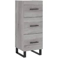 vidaXL Highboard Grau Sonoma 34,5x34x180 cm Holzwerkstoff