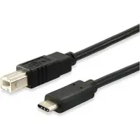 Equip USB 2.0 Typ C auf Typ B Kabel, 1.0m, 1 m, USB B, USB C, USB 2.0, Stecker/Stecker, Schwarz