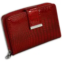 Jennifer Jones Damen RFID Blocker Brieftasche rot Leder Croco D2OPJ711R