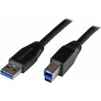 StarTech.com .com Aktives USB 3.0 (5Gbps) USB-A auf USB-B Kabel - 5m, 5 m, USB A, USB B, USB 3.2 Gen 1 (3.1 Gen 1), Stecker/Stecker, Schwarz