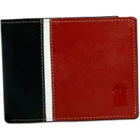 DrachenLeder Leder Geldbörse Herren Portemonnaie schwarz rot weiß 9,5x13x2,5cm D2OPO004R6