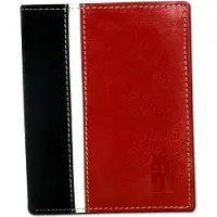 DrachenLeder Leder Geldbörse Herren Portemonnaie schwarz rot weiß 12,5x9,5x3cm D2OPO005R6