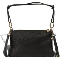 DrachenLeder Florence Leder Tasche Damen Umhängetasche schwarz 28x2x17cm inklusive Italien Flagge D2OTF861S1