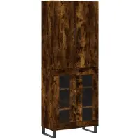 vidaXL Highboard Räuchereiche 69,5x34x180 cm Holzwerkstoff
