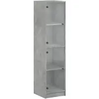 DKD Home Decor Highboard mit Glastüren Betongrau 35x37x142 cm