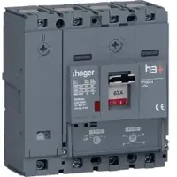 Hager HHS064DC Leistungsschalter h3+ P160 TM ADJ 4P4D N0-100% 63A 25kA CTC