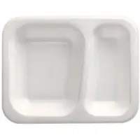 Papstar 600 Siegelschalen, XPS, 2-geteilt, 725 ml, 18,5 x 23,5 cm weiss Menüschalen
