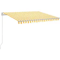 vidaXL Markise Manuell Einziehbar mit LED 300x250 cm Gelb und Weiß
