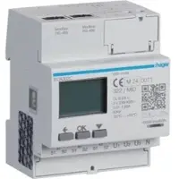 Hager ECA302C Energiezähler 3phasig für Wandlerverhältnis 1A oder 5A, 4M, AGARDIO, MID
