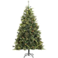 Syfax Künstlicher Weihnachtsbaum Klappbar mit Zapfen 210 cm