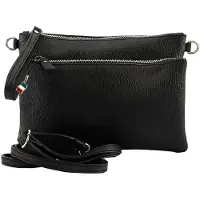 Florence Leder Tasche Umhängetasche Handgelenktasche schwarz OTF816S