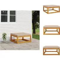 vidaXL Gartenhocker mit Kissen Taupe Massivholz Akazie - Gartensofaelemente