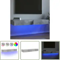 The Living Store TV-Schränke mit LED-Leuchten 2 Stk. Betongrau 60x35x15,5 cm