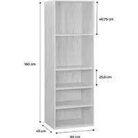 Sweeek - Kleiderschrankmodul mit 5 Regalen, Laminatplatten - Nussbaumfarben