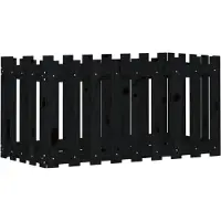 vidaXL Hochbeet Latten-Design Schwarz 100x50x50 cm Massivholz Kiefer