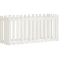 vidaXL Hochbeet Lattenzaun-Design Weiß 150x50x70 cm Massivholz Kiefer