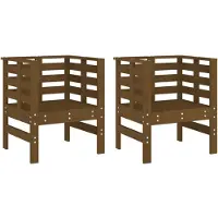 vidaXL Gartenstühle 2 Stk. Honigbraun 61,5x53x71 cm Massivholz Kiefer