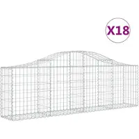 vidaXL Gabionen mit Hochbogen 18 Stk. 200x30x60/80 cm Verzinktes Eisen