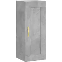 vidaXL Wandschrank Betongrau 34,5x34x90 cm Holzwerkstoff