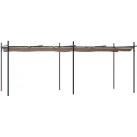 vidaXL Pergola mit Schiebedach Taupe 589x292x230 cm