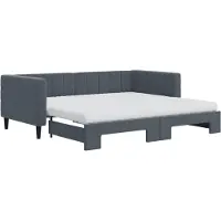 vidaXL Tagesbett Ausziehbar mit Matratzen Dunkelgrau 90x190 cm Samt