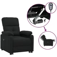 vidaXL Relaxsessel Elektrisch Schwarz Stoff