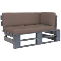 vidaXL Outdoor-Ecksofa Paletten Kiefernholz Imprägniert Grau