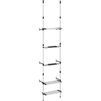 vidaXL Teleskop-Gartenregal mit 3 Ablagen Silber Aluminium
