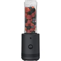 WMF Küchenminis Smoothie-to-go Mini-Standmixer mit zwei Mix-/Trinkbehältern, 0,6 L, Hochleistungsmixer, 300 W, mattes Edelstahlgehäuse, schwarz