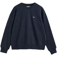 Gant für Damen. 4201414 Shield marineblaues Sweatshirt mit Rundhalsausschnitt (L), Lässig, Baumwolle