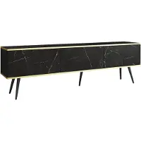 3Xeliving TV-Schrank Blum Oro Schwarz/Marmor Schwarz Royal 175, Stehend, Push-to-Open