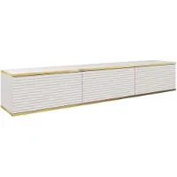 3Xeliving Hängender TV-Schrank, Modernes Design, Farbe: Weiß, L: 175 cm, H: 30 cm