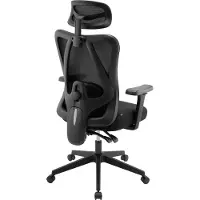 CLP Bürostuhl Elisha, ergonomisch, Netzbezug, 150 kg, höhenverstellbar, 3D-Armlehnen, Lordosenstütze, Kopfstütze, 135° Neigung