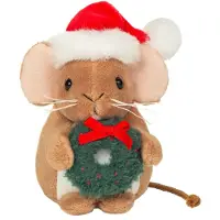 Teddy HERMANN® Teddy Hermann Weihnachtsmaus mit Kranz, 11 cm