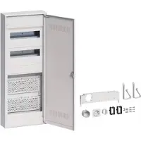 Hager VA602WWH Hybrid, volta, Aufputz, 24PLE, 2 Montageplatten, Steckdose und Kunststofftür