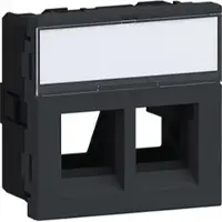 Hager G45DM0129011 Geräteeinbauset für 2x RJ45 Typ 01 Direkt Klipping 45x45 Graphitschwarz
