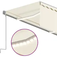 vidaXL Markise Automatisch mit Rollo LED Windsensor 3,5x2,5m Creme