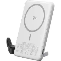 Iniu , Magnetische Qi2 Powerbank 5000mAh 15W mit Stand, Weiß