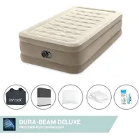 OEM Einzelbett - 99 x 191 x 46 cm - Beige - inkl. Pumpe - Bettwäsche - Kissen - Kissenbezug und Reparaturset