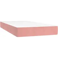 vidaXL Taschenfederkernmatratze Mittel Rosa 90x220x20 cm Samt