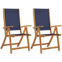 vidaXL Klappstühle, 2 Stück, Massivholz Akazie und Textilene