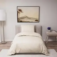 OEM Beige Bettwäsche 135x200 cm mit 1 Kissenbezug 80x80 cm - 100% Mikrofaser