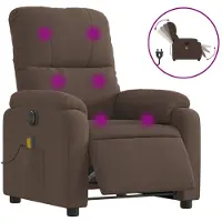 vidaXL Massagesessel Elektrisch Braun Mikrofasergewebe