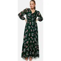 Zero Chiffonkleid "Damen langarm mit Blumen" Rüschen