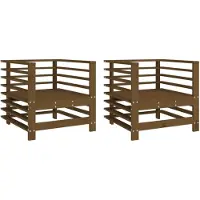 vidaXL Gartenstühle 2 Stk. Honigbraun Massivholz Kiefer